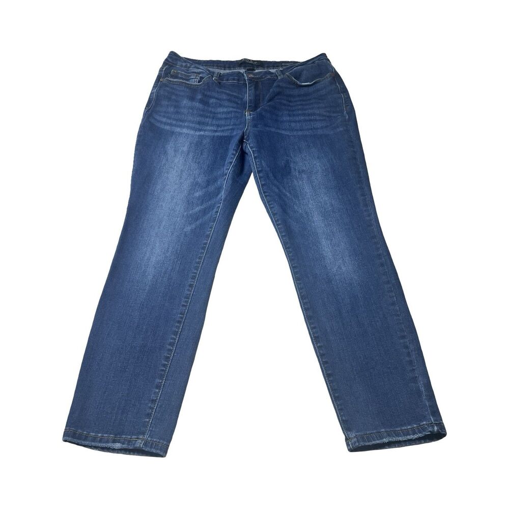Judy Blue Relaxed Fit Dark Wash Straight Leg Jeans Size 32 JB82102 DK Stretch